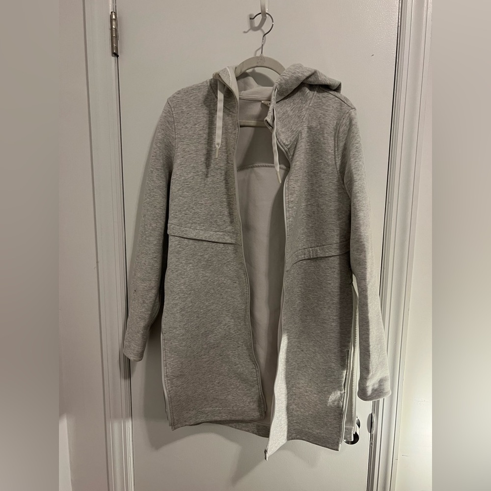 lululemon athletica Light Gray Hooded Long Zip Jacket
